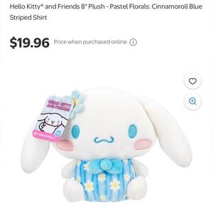 Sanrio Cinnamoroll Plush - White, Blue, Pink